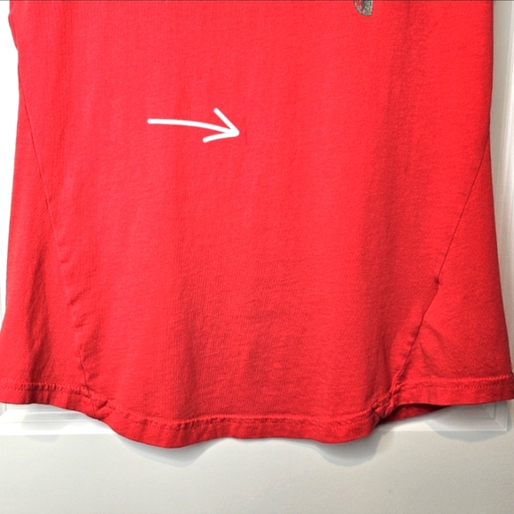 Puma Metallic Logo Graphic Tee Red Crewneck Athleisure Shirt Women Small Gym - Picture 6 of 9